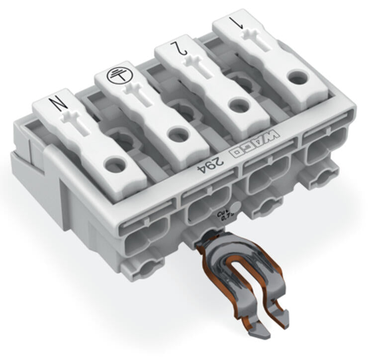 WAGO Klemmleiste 0,5-2,5qmm 24A 4p 40mm Serie 294 294-5314 Thermopl ws Federzug