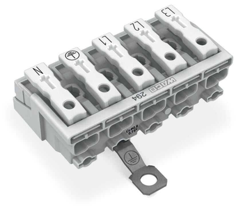 WAGO Klemmleiste 0,5-2,5qmm 24A 5p 50mm Serie 294 294-4415 Thermopl ws Federzug