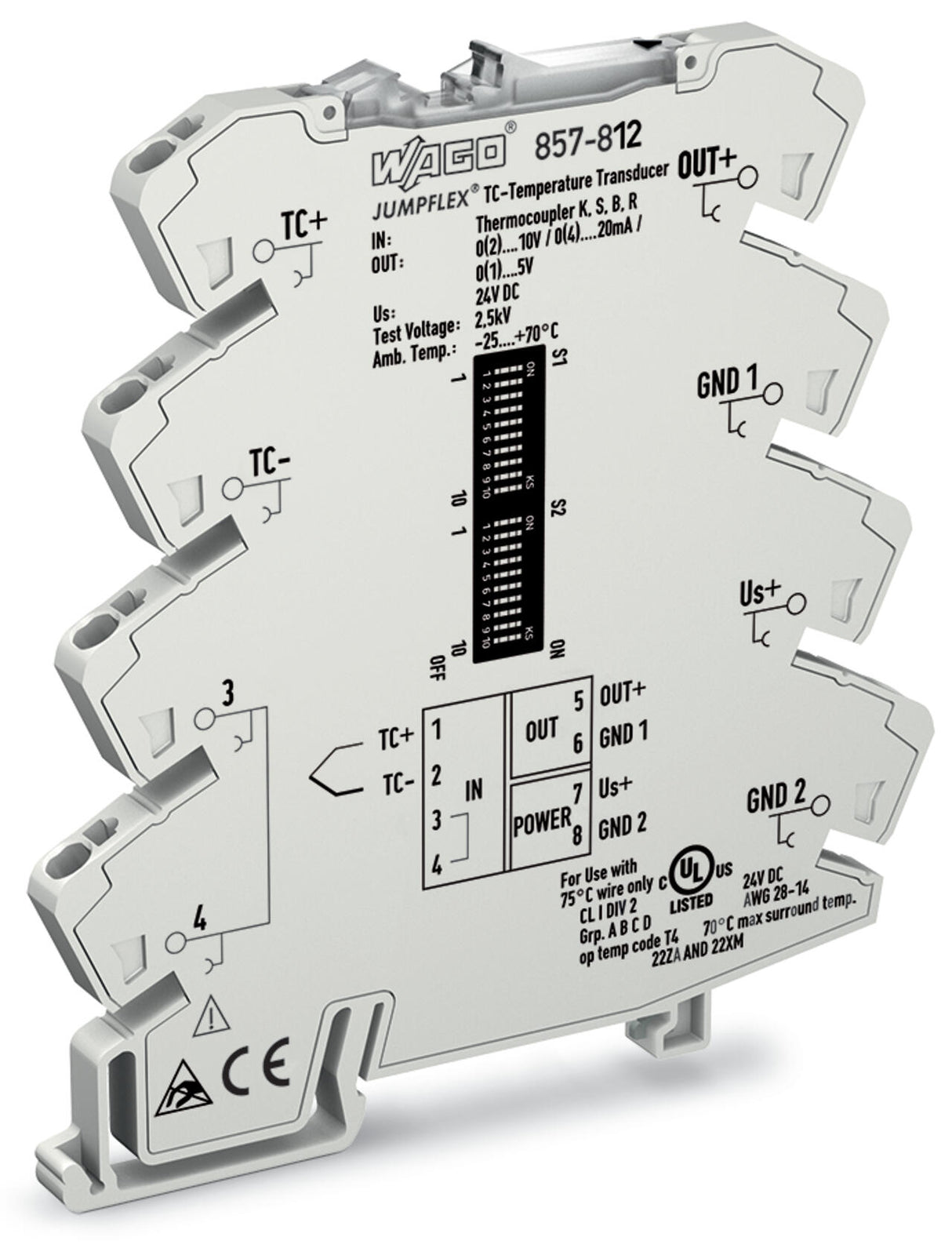 WAGO Trennverstärker 24V 1Kan Federzug Serie 857 857-812 Galv.Trenn NT