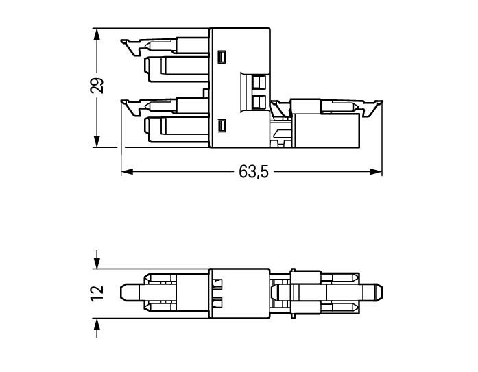 WAGO H-Verteiler PA 2Eing 2p 4Ausg 250V Serie 890 890-1686 16A IP20 hfr