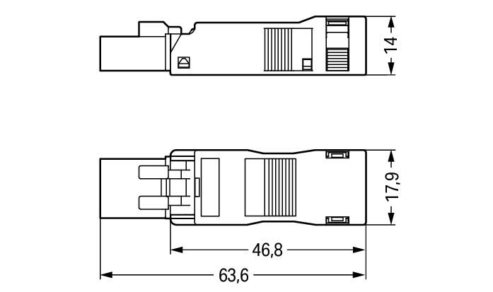 WAGO Steckverbinder Gebäude Stecker 3p Serie 890 890-133 Federzug 250V 16A