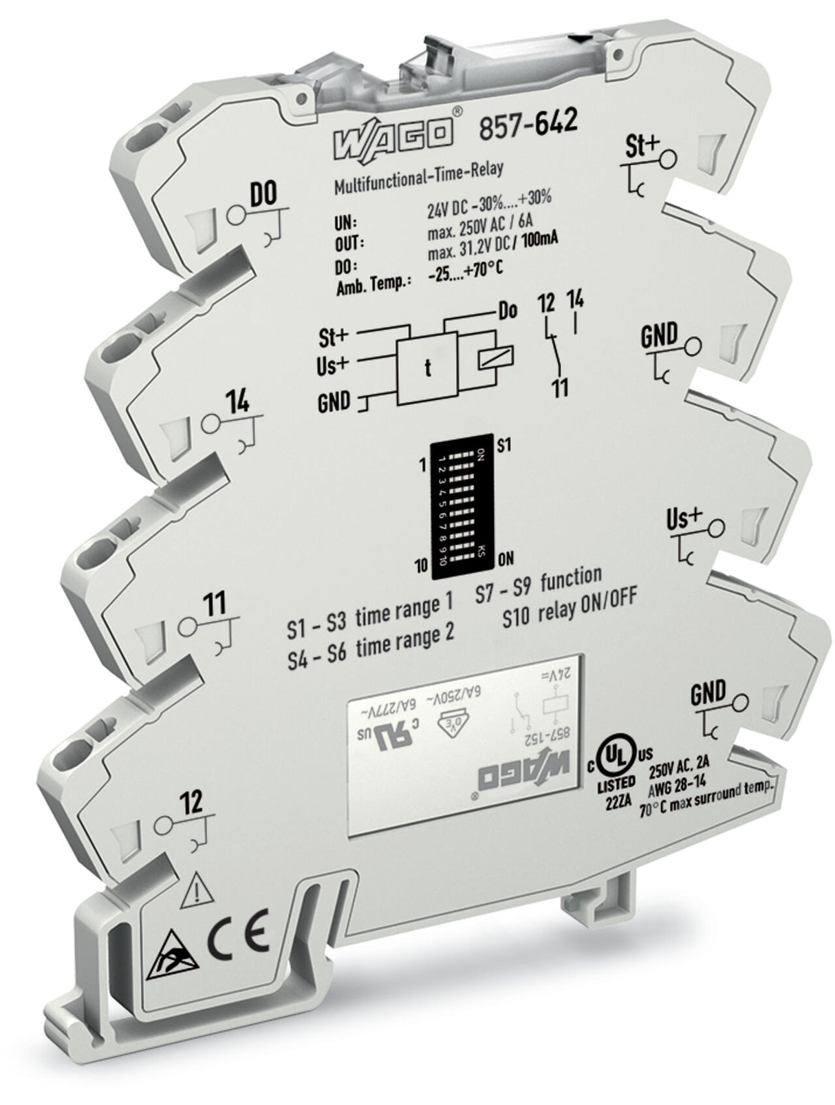 WAGO Zeitrelais 24V/DC 0.1s-100h Serie 857 857-642 ansprVerz rückfVerz