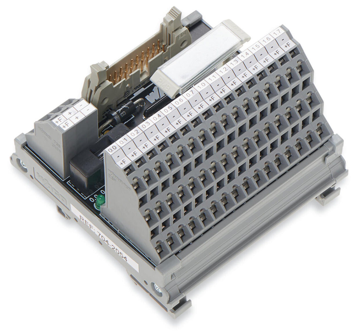 WAGO Übergabemodul 20p 50V 2A Federzug Serie 704 704-2054 Steckanschl TS35