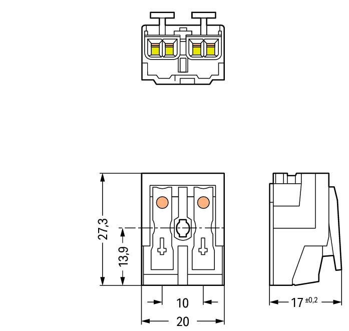 WAGO Klemmleiste 0,5-2,5qmm 24A 2p 20mm Serie 294 294-4022 Thermopl ws Federzug