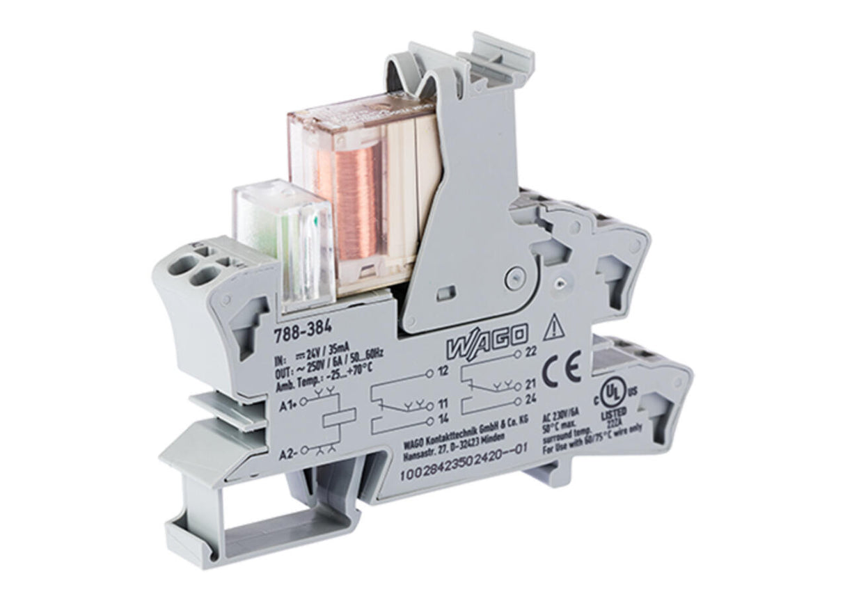 WAGO Schaltrelais 2W IP20 15x64x86mm Serie 788 788-384 Federzug