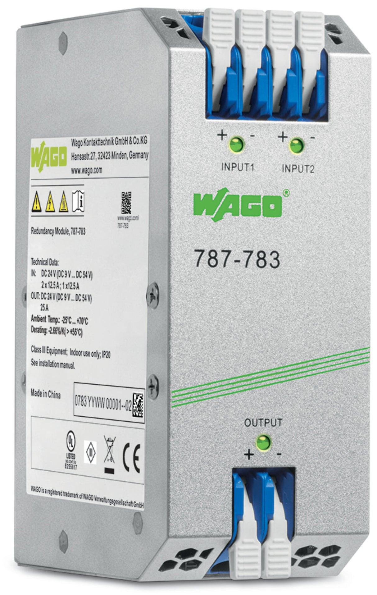 WAGO Gleichstromversorgung 9V 25A 3TE 787-783/000-040 f.Tragschien IP20
