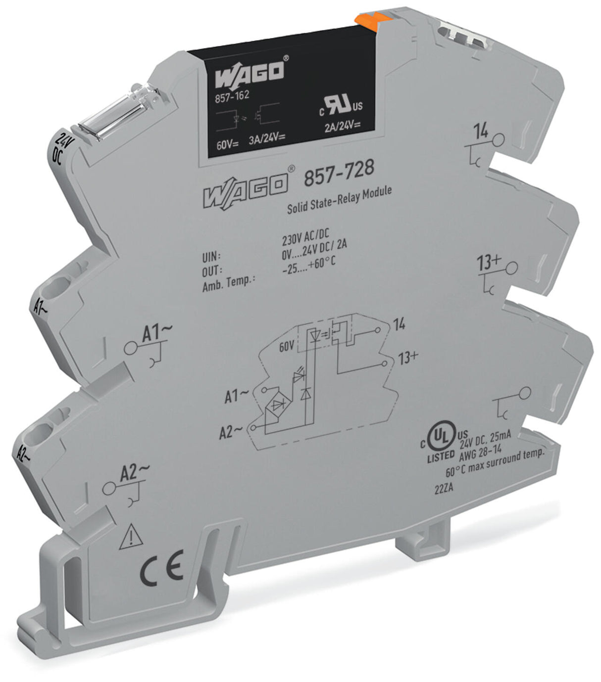 WAGO Optokoppler 230V 2A 0-24V LED Serie 857 857-728