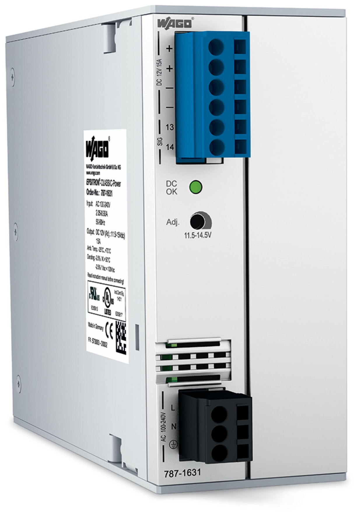 WAGO Gleichstromversorgung 11,5-14,5V Serie 787 787-1631 180W 85-264VUC 15A