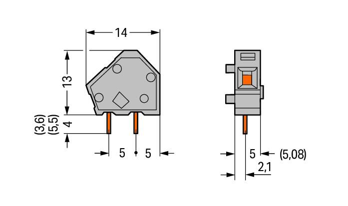 WAGO Printklemme 1f 1re lgr RM=5,08 Serie 236 236-743/332-000 Federzug/Löt