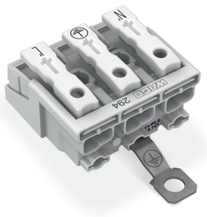 WAGO Klemmleiste 0,5-2,5qmm 24A 3p 30mm Serie 294 294-4423 Thermopl ws Federzug