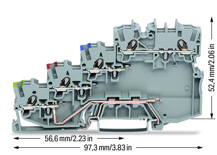 WAGO Initiator/Aktor-Klemme 4Etagen Serie 2000 2000-5417 0,14-1,5qmm 13,5A