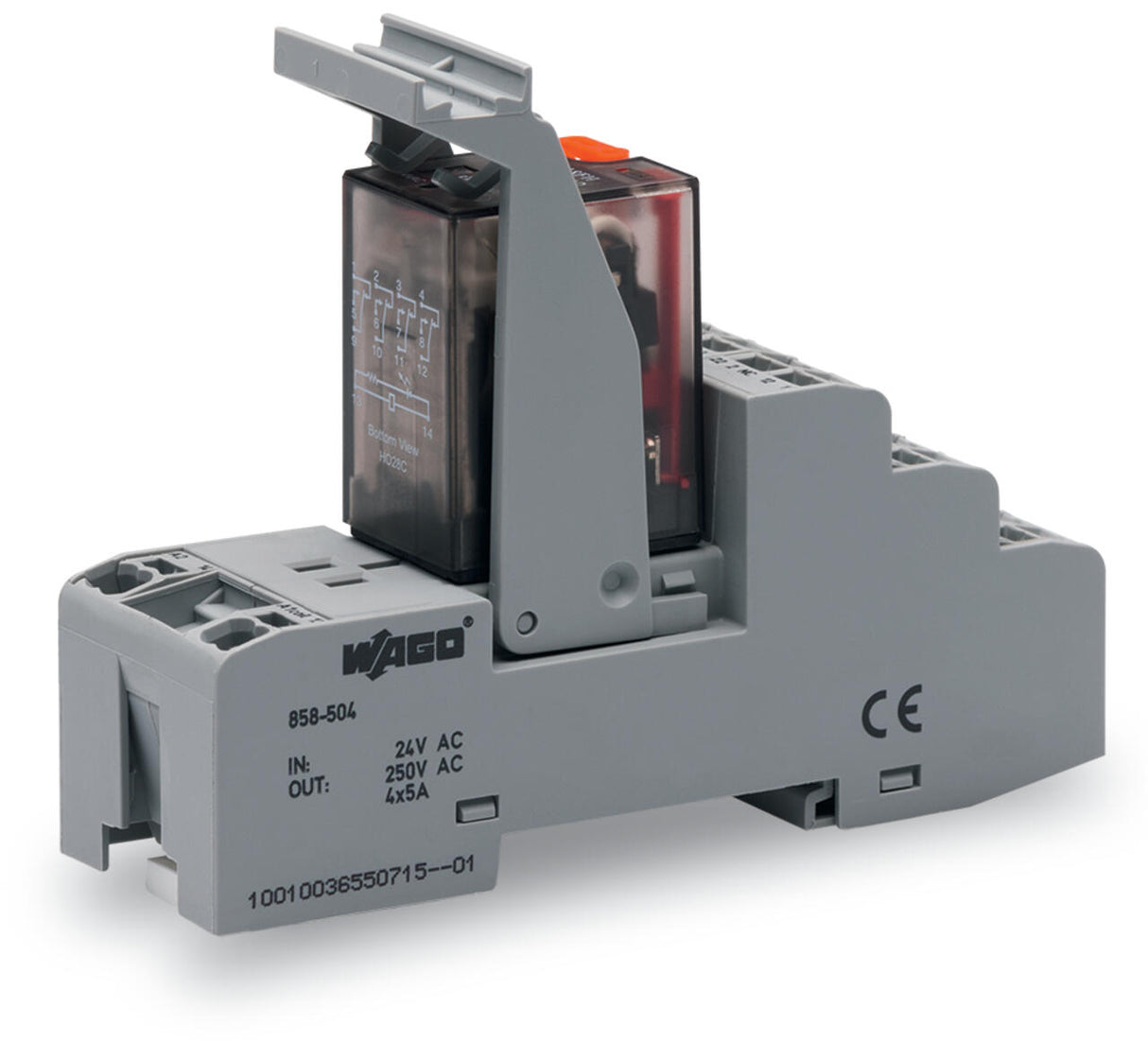 WAGO Schaltrelais 24V/AC 4W IP20 Serie 858 858-504 31x73x97mm Federzug