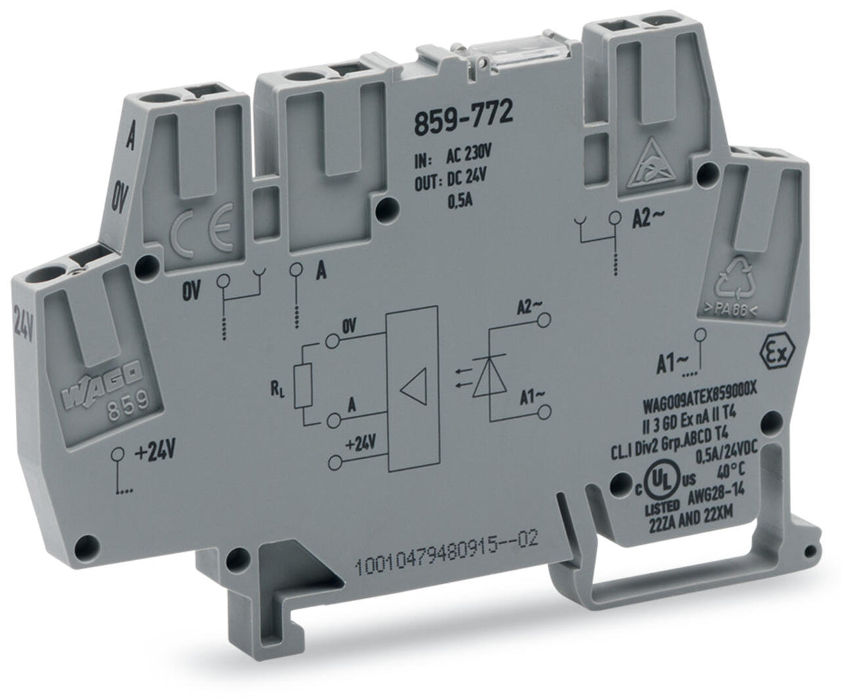 WAGO Optokoppler 230V 0,0006A 20-30V Serie 859 859-772 Transistor