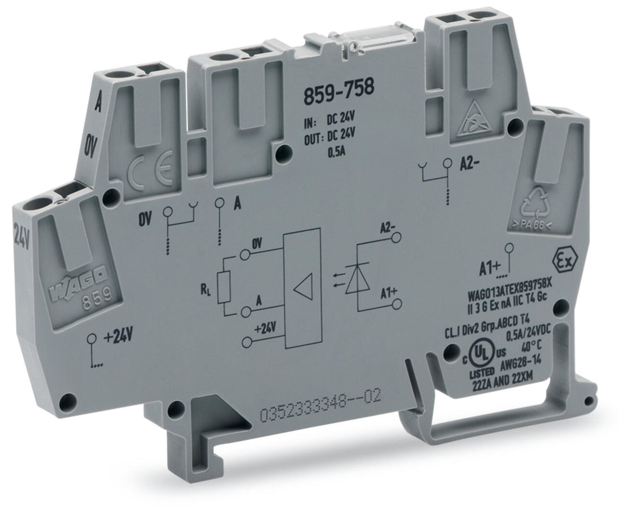WAGO Optokoppler 24V 0,008A 20-30V Serie 859 859-758 Transistor