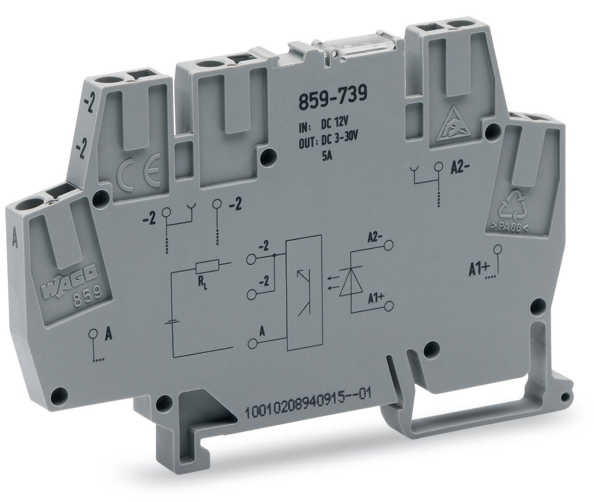 WAGO Optokoppler 9,6-14,4V 5A 3-30V LED Serie 859 859-739 elektr