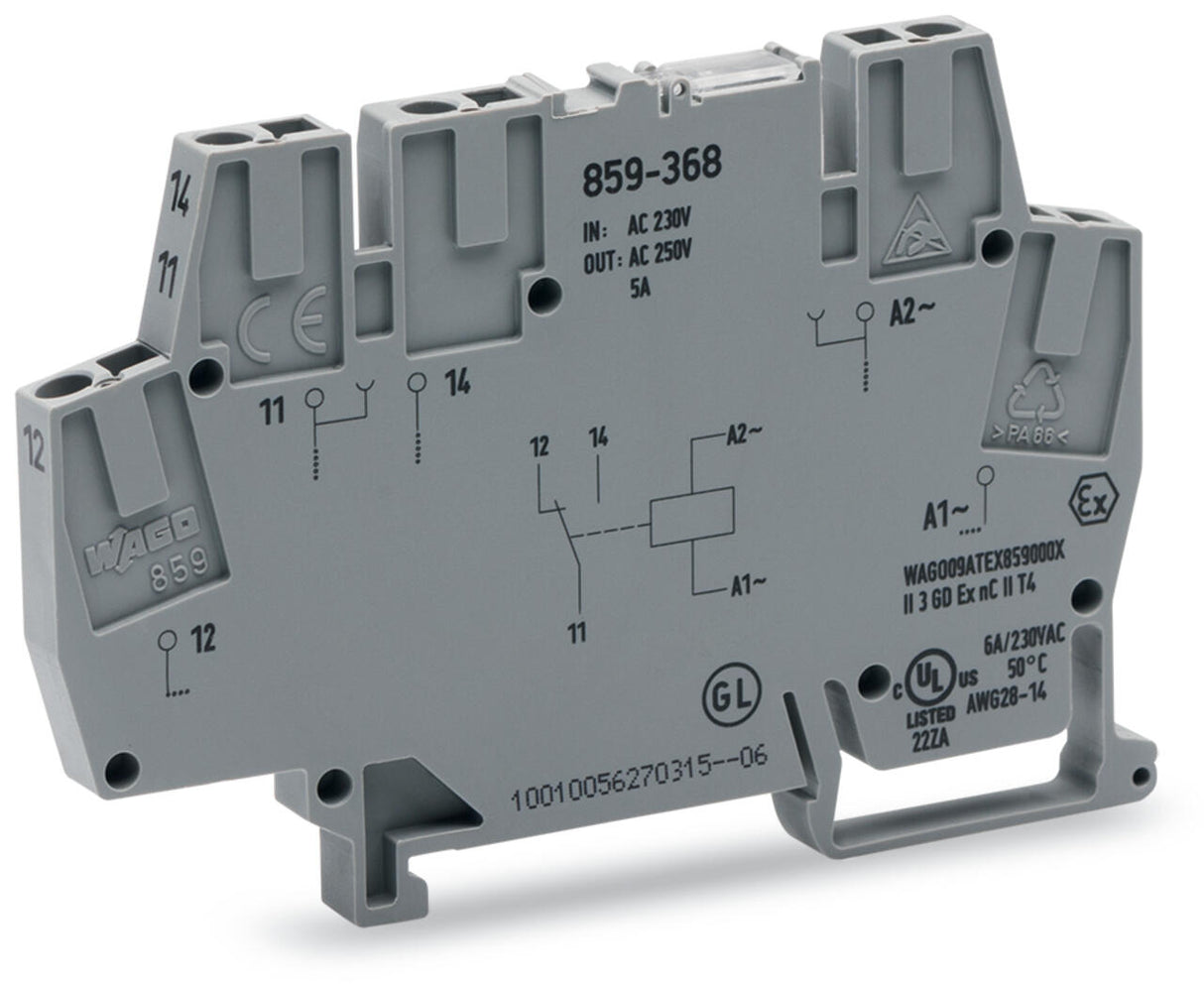 WAGO Schaltrelais 230V/AC 1W IP20 Serie 859 859-368 6x56x91mm Federzug