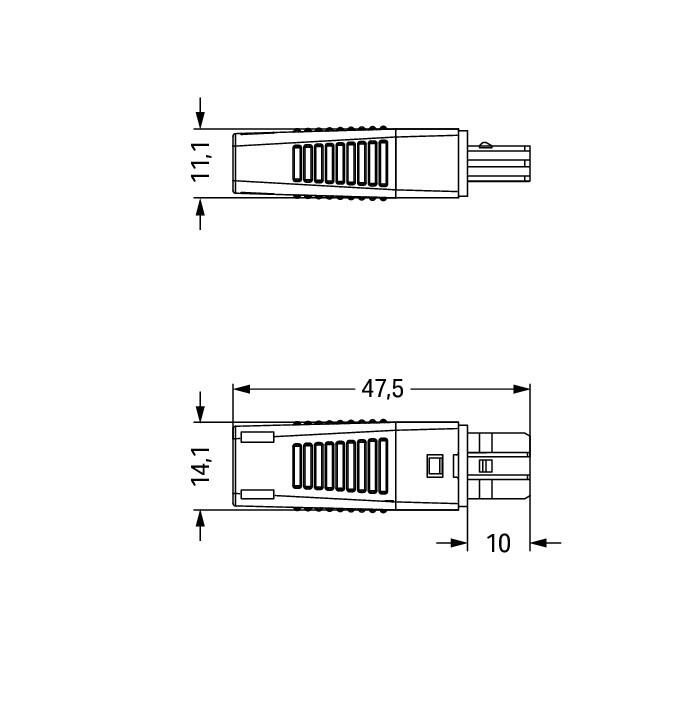 WAGO Steckverbinder Gebäude Buchse 2p 3A Serie 893 893-1002 Federzug 50V 0,8qmm