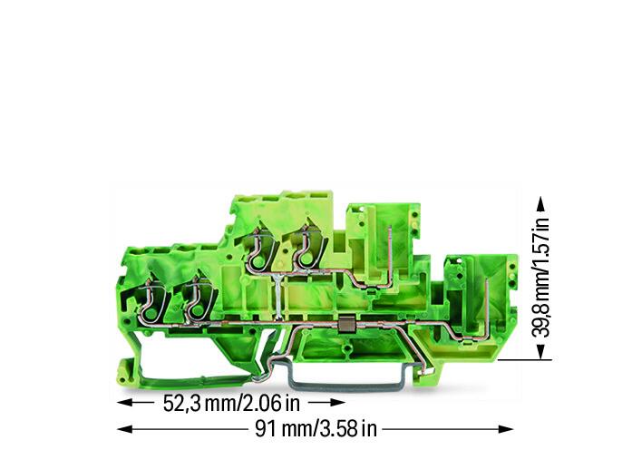WAGO Schutzleiter-Reihenklemme gn/ge Serie 870 870-1137 0,08-2,5qmm 2Etagen