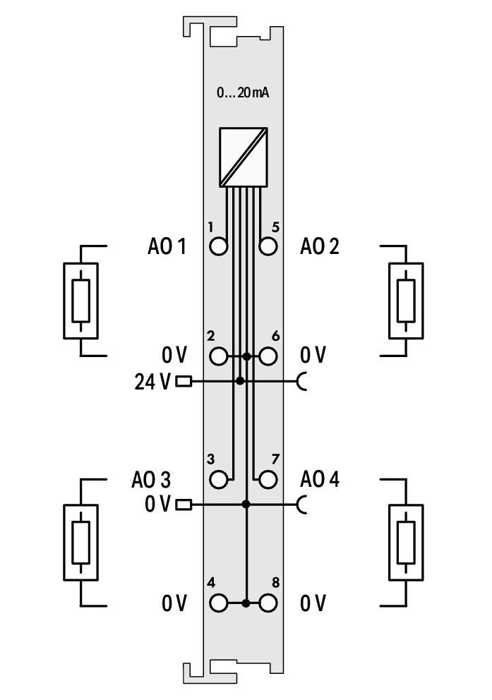 WAGO Analoges I/O-Modul DC 24V Federzug Serie 750 750-553 Eing.Strom Ausg.Strom