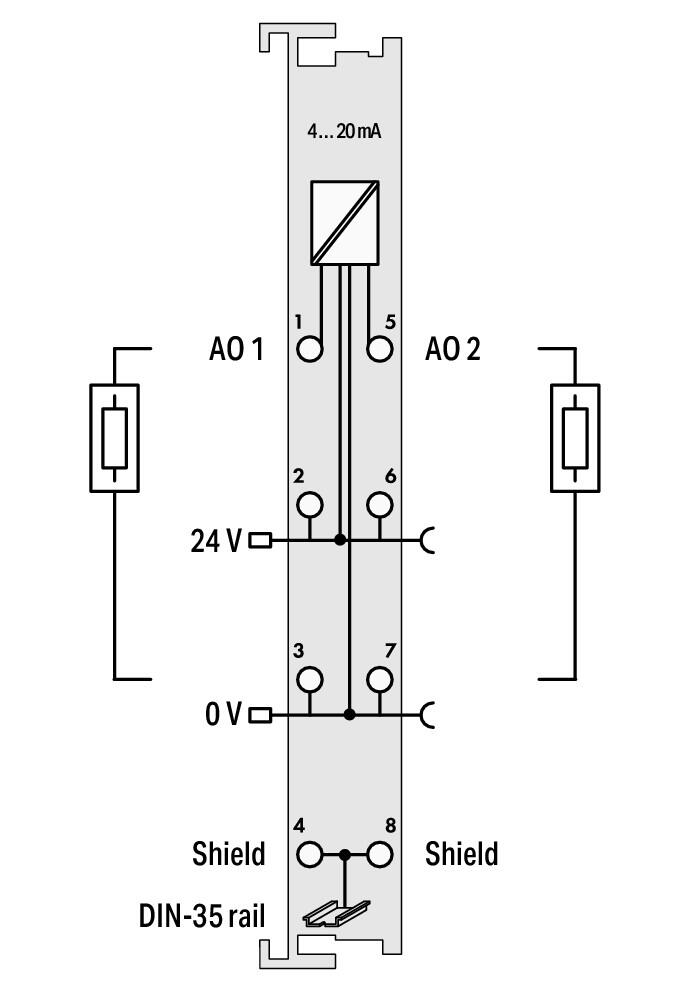WAGO Analoges I/O-Modul DC 18-31,2V Serie 750 750-554 Ausg.Strom Federzug