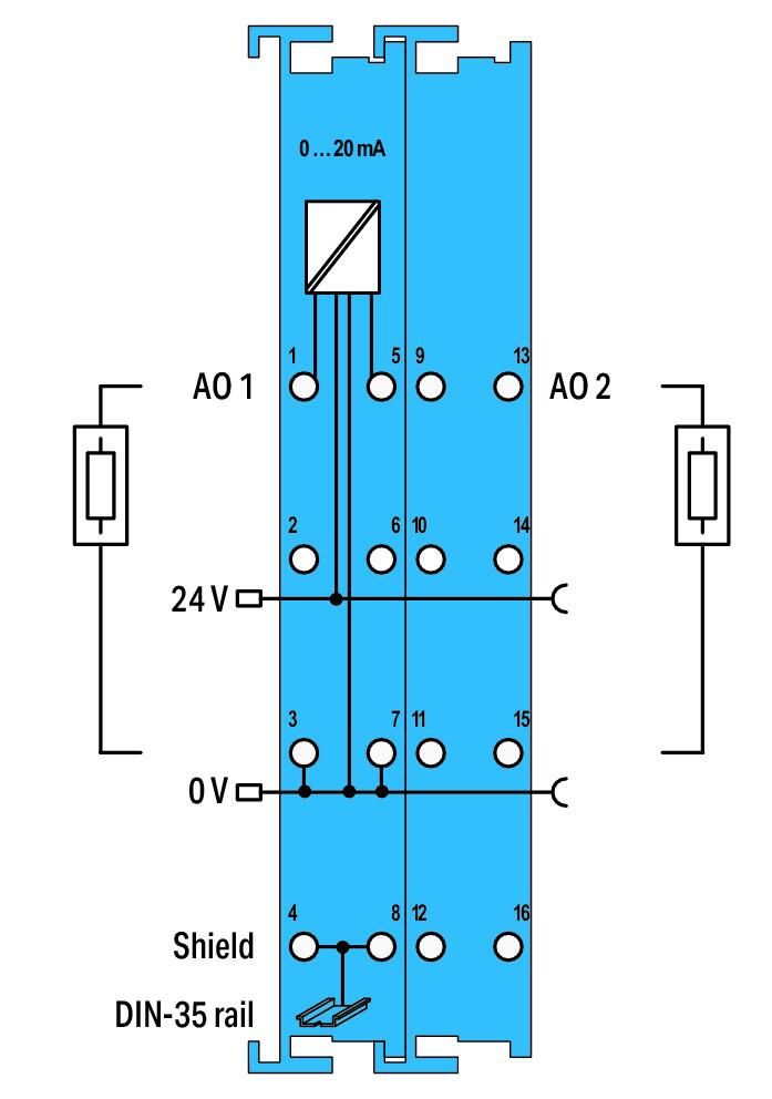 WAGO Analoges I/O-Modul DC 24V Federzug 750-585/040-000 Ausg.Strom