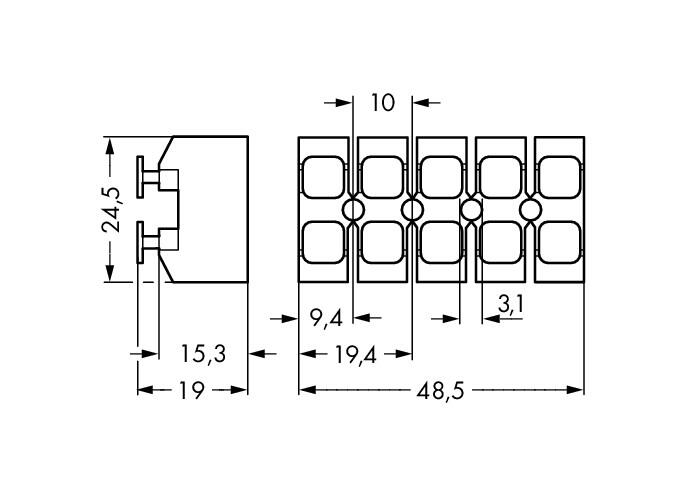 WAGO Steckklemme 8f 400V 18A 0,5-2,5qmm 272-302 ws 1,4mm f.Massivleit