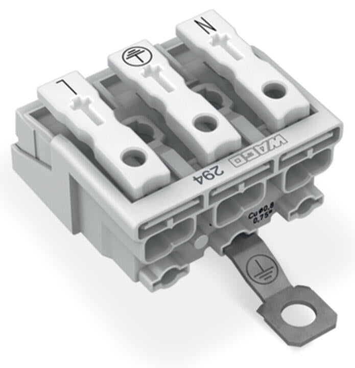 WAGO Klemmleiste 0,5-2,5qmm 24A 3p 30mm Serie 294 294-4413 Thermopl ws Federzug