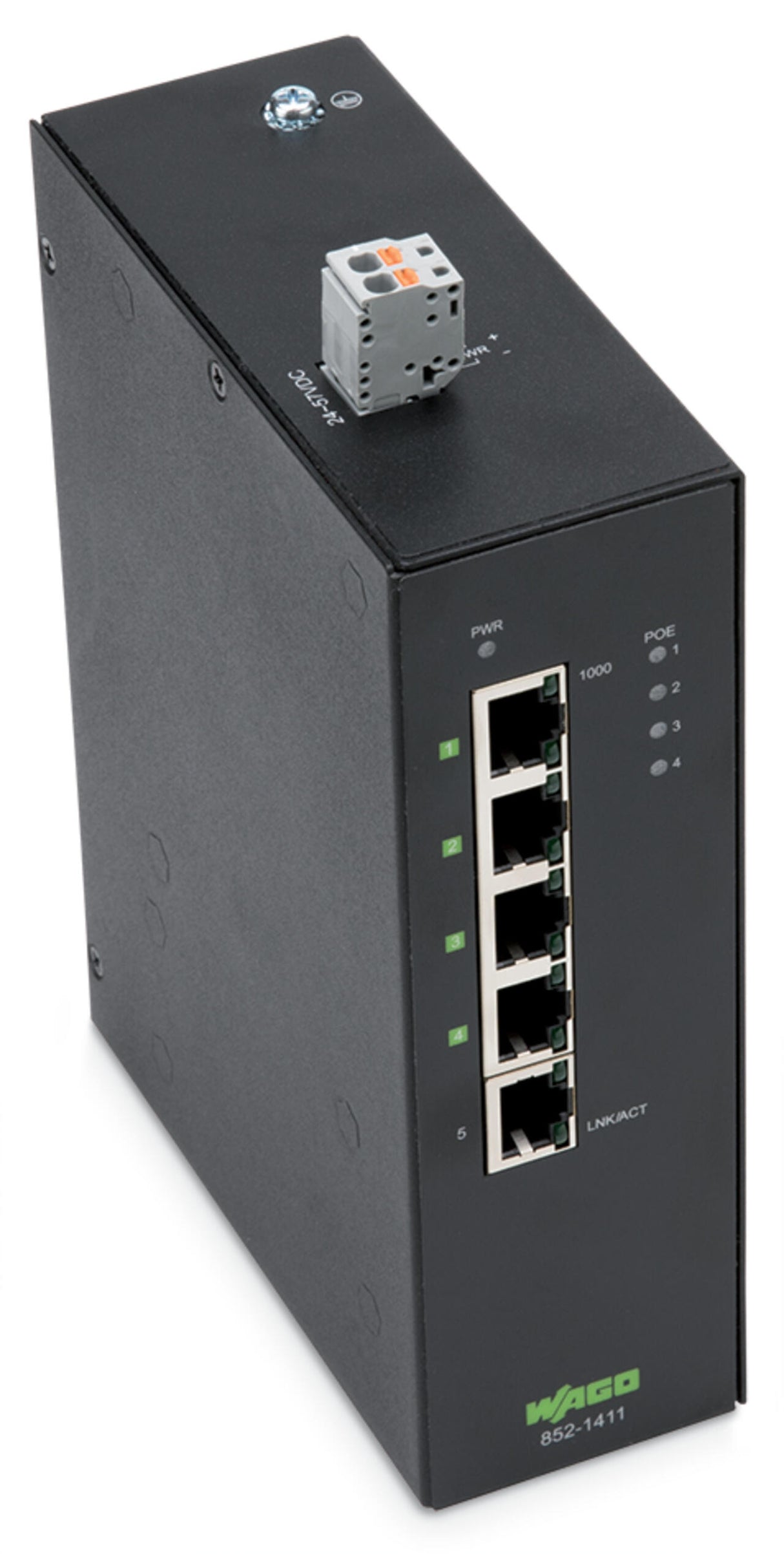 WAGO Switch Hutschiene 802.3 at (PoE+) 852-1411/000-001 5x10/100/1000Mbps