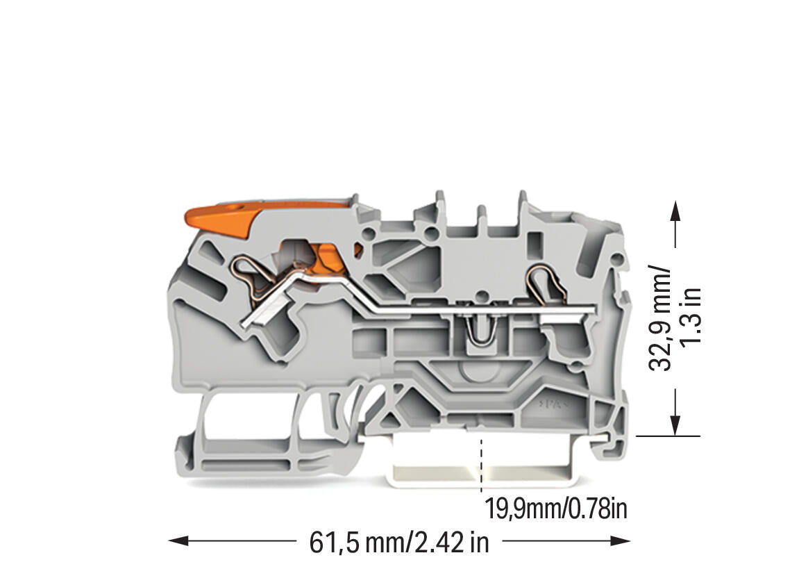 WAGO Reihenklemme 0,25-4qmm 1Etage 2kl 2102-1201 gr 24A TS35
