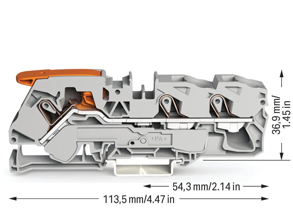 WAGO Reihenklemme 0,5-16qmm 1Etage 3kl 2116-1301 gr 76A TS35