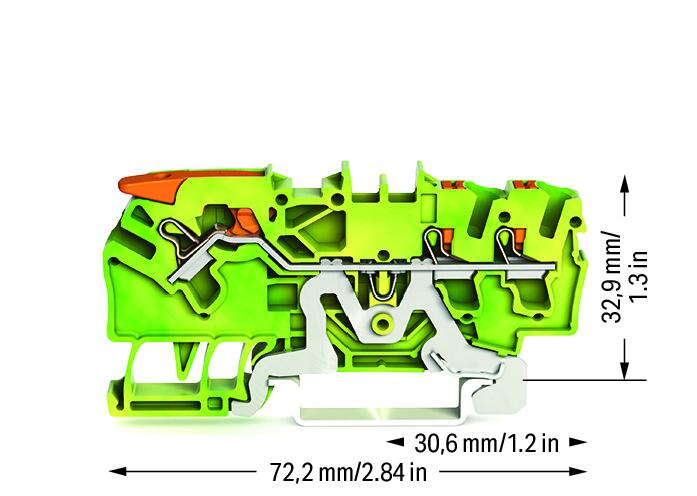 WAGO Schutzleiter-Reihenklemme 0,25-4qmm 2102-5307 gn/ge 1Etage TS35