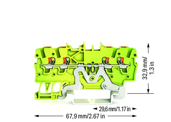 WAGO Schutzleiter-Reihenklemme gn/ge 2200-1407 0,14-1,5qmm 1Etage TS35