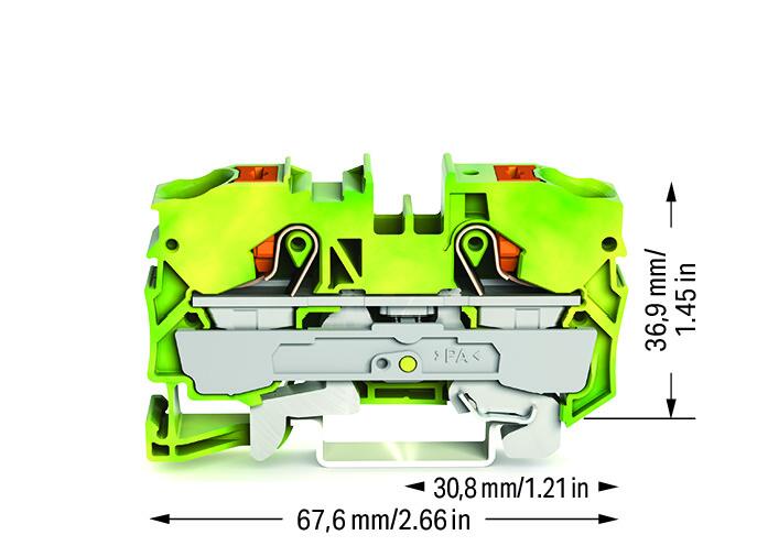WAGO Schutzleiter-Reihenklemme 0,5-16qmm 2210-1207 gn/ge 1Etage TS35