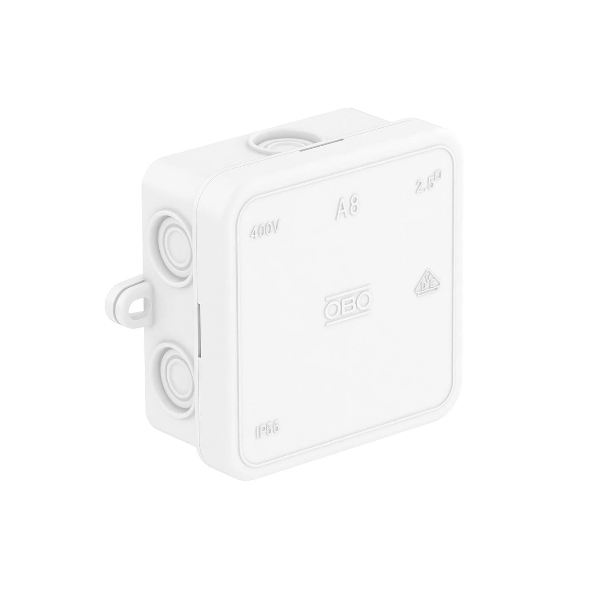 BETTERMANN Abzweigdose IP54 2,5qmm Kst A 8 HF RW 75x75x36,2mm quadrat hfr