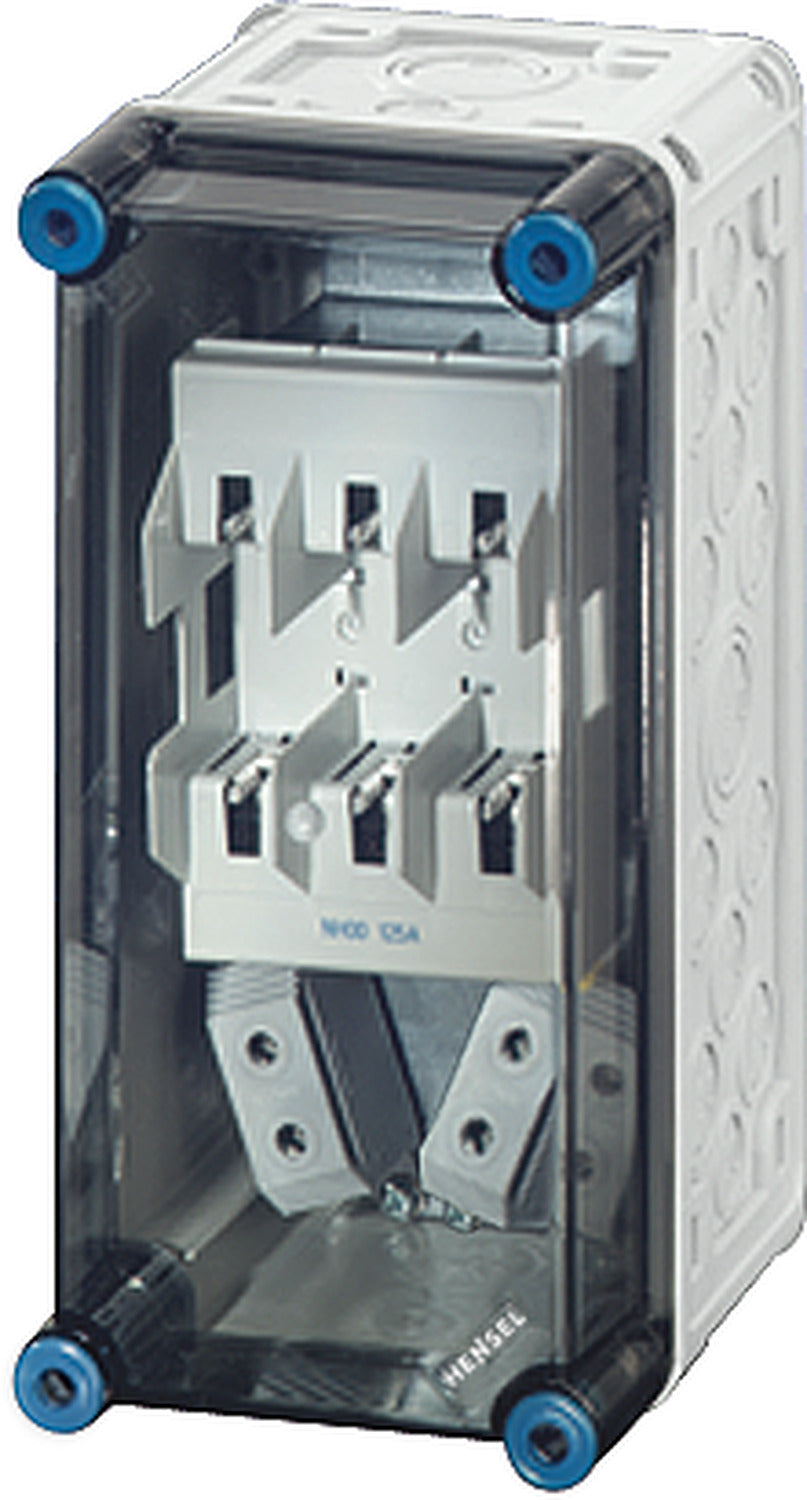 HENSEL Sicherungsgehäuse 125A IP65 NH00 Mi 4150 uni Kst m.transpDeckel AnbMögl