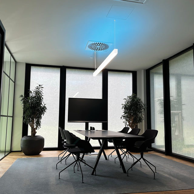 PROLAMP30LIDhs Pendel 38W weiß 1200mm prismatisch 4000K + SkyBlue - Beleuchtung