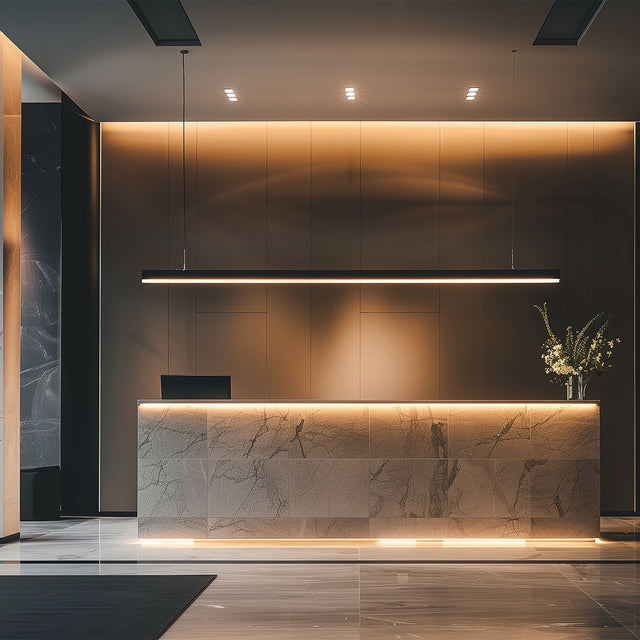 PROLAMP30HIDhs Pendel 68W schwarz 1500mm U-Cover Push/DALI dimmbar CCT + CCT - Beleuchtung