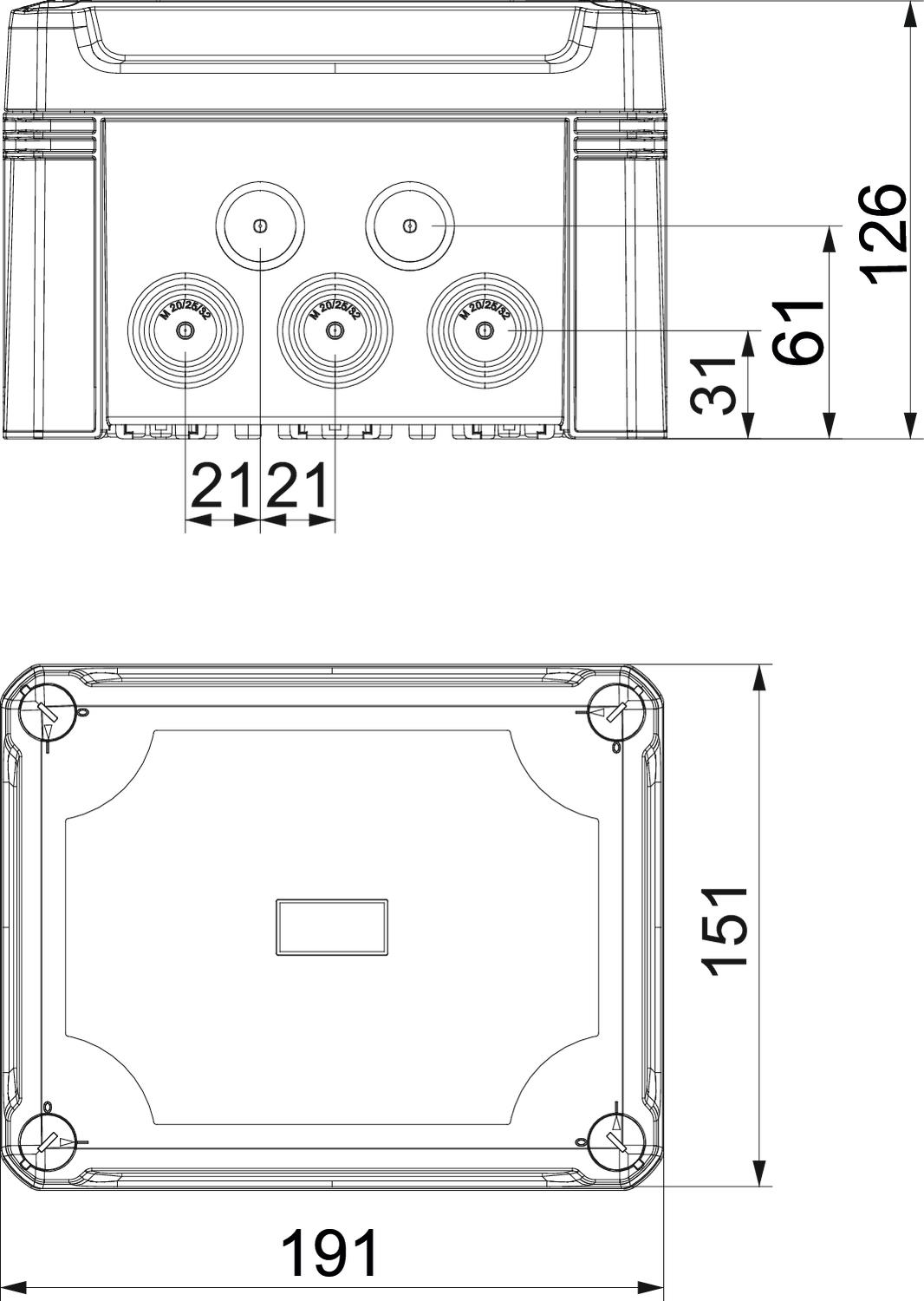BETTERMANN Abzweigdose IP67 10qmm Kst X10 LGR 177x137x110mm rechteck hfr