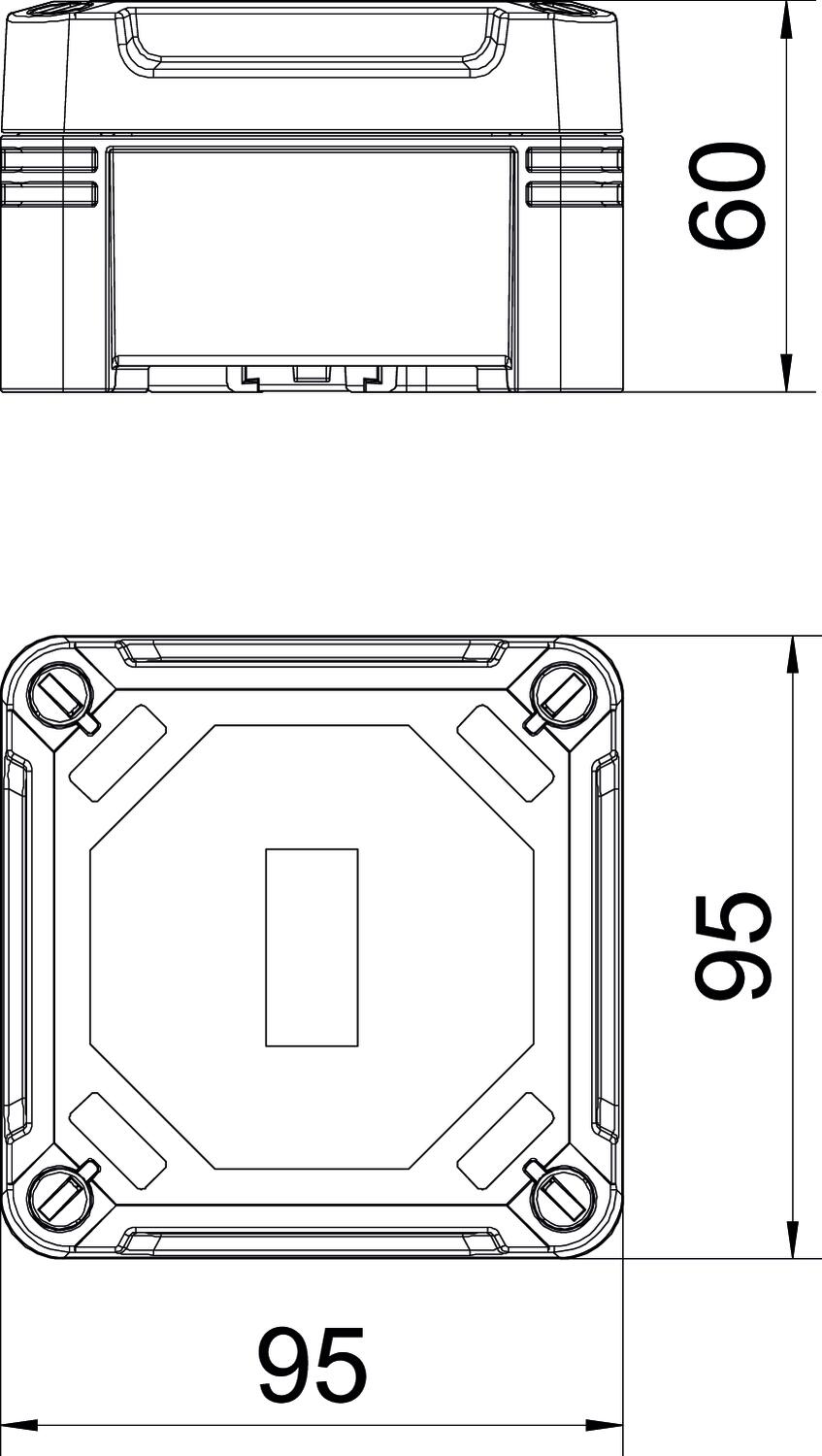 BETTERMANN Leergehäuse Kst IP67 geschl X01C LGR B95xH95xT60mm