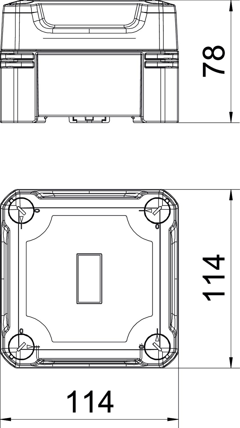 BETTERMANN Leergehäuse Kst IP67 geschl X04C LGR B114xH78xT114mm