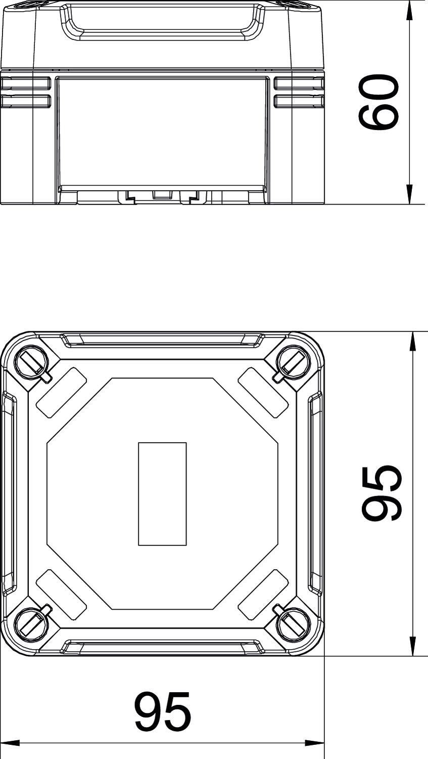 BETTERMANN Leergehäuse Kst IP67 geschl X01C LGR-TR B95xH95xT60mm