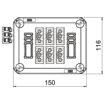 BETTERMANN Deckel/Steckdose AP IP30 lgr D01 6x3p WD 150x116x60mm schraub