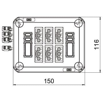 BETTERMANN Deckel/Steckdose AP IP30 lgr D01 6x3p WD(4+2) 150x116x60mm schraub