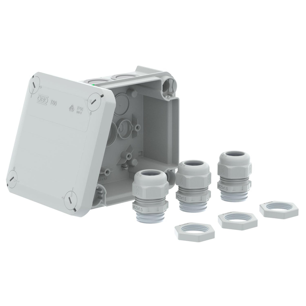 BETTERMANN Abzweigdose IP67 6qmm quadrat T 60 M20 NL 114x114x57mm Wand/Decke Kst
