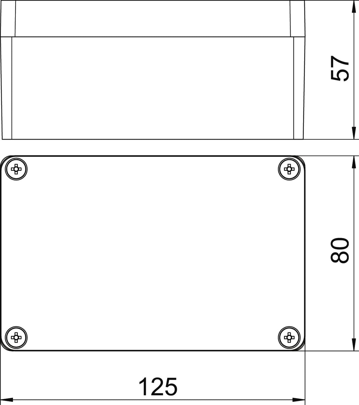 BETTERMANN Leergehäuse alu IP66 geschl Mx 120805 SGR B80xH57xT125mm