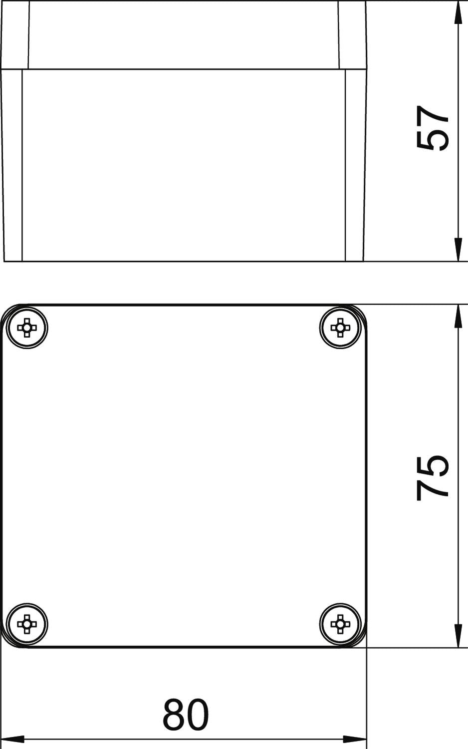 BETTERMANN Leergehäuse alu IP66 geschl Mx 080705 CR3 B75xH57xT80mm