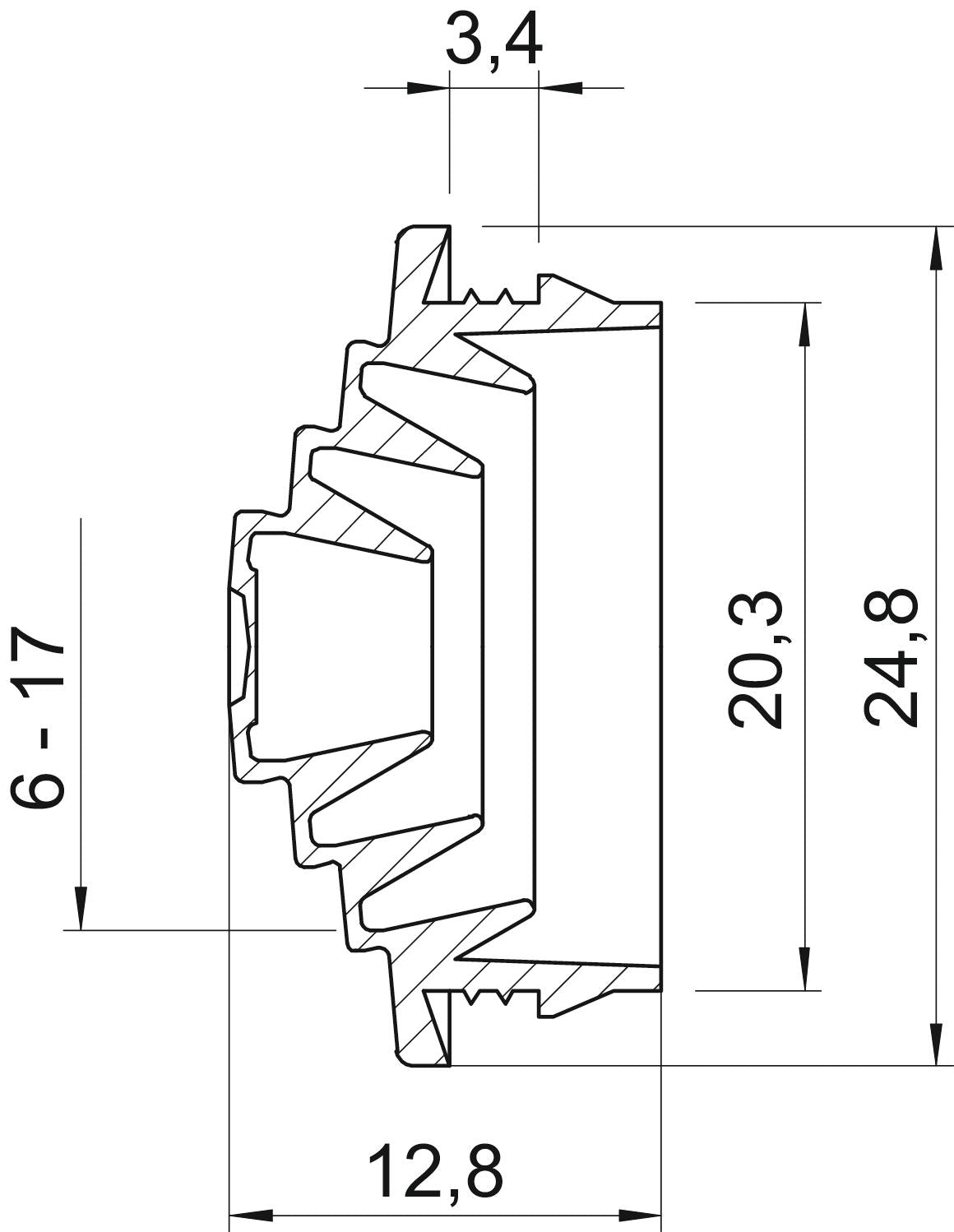 BETTERMANN Kabeleinsteckstutzen 20mm EDVS M20 LGR 1-17,5mm lgr hfr abschneid