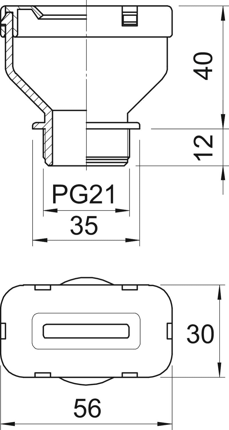 BETTERMANN Kabelverschraubung PG21 PE 106 FL 21 9 22 stgr 12mm IP31 ger unbeh