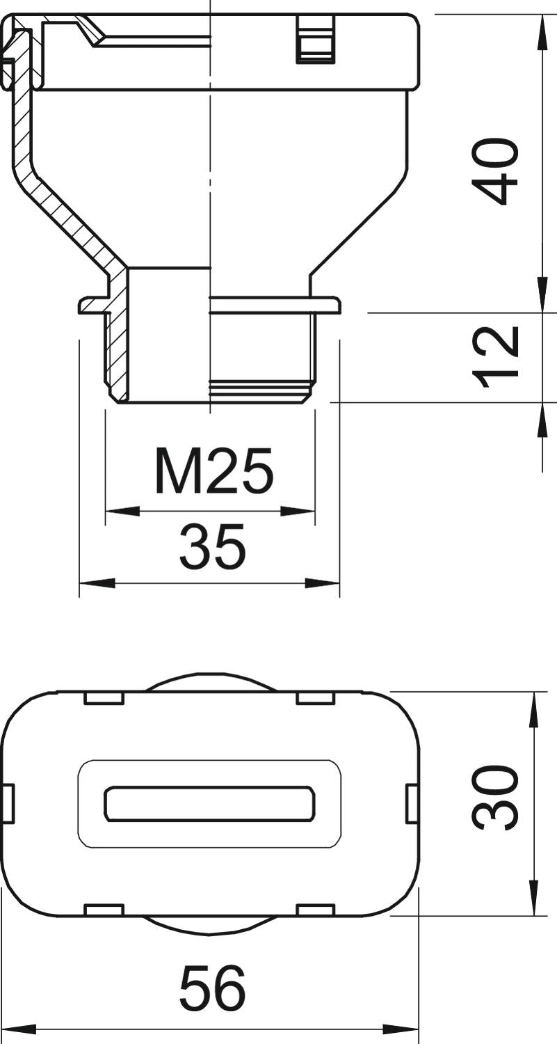 BETTERMANN Kabelverschraubung M25 PE ger 106 FL M25 8 33 stgr 12mm IP31 unbeh