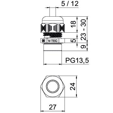 BETTERMANN Kabelverschraubung PG13,5 PA V-TEC PG13.5 SGR si-gr 9mm IP68 ger